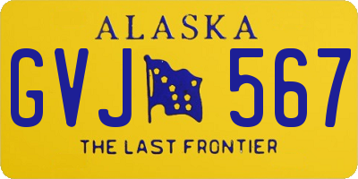 AK license plate GVJ567