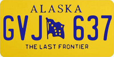 AK license plate GVJ637