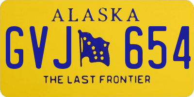 AK license plate GVJ654