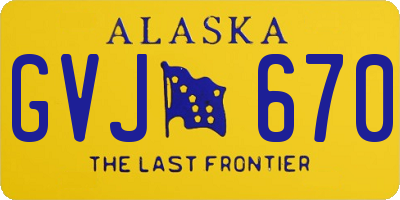 AK license plate GVJ670