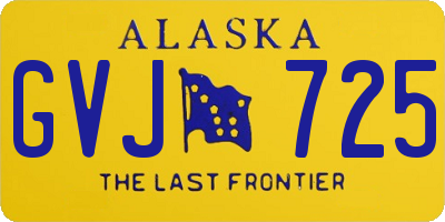 AK license plate GVJ725