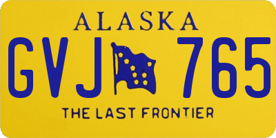 AK license plate GVJ765