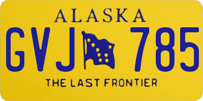 AK license plate GVJ785