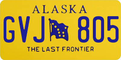 AK license plate GVJ805