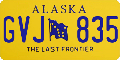 AK license plate GVJ835