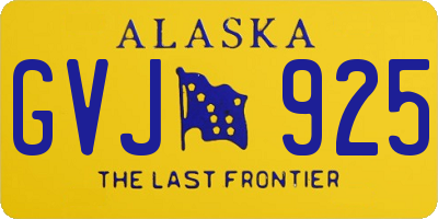 AK license plate GVJ925