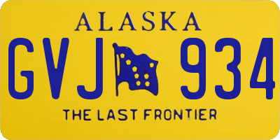 AK license plate GVJ934