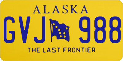 AK license plate GVJ988