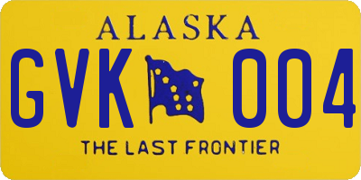 AK license plate GVK004