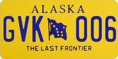 AK license plate GVK006