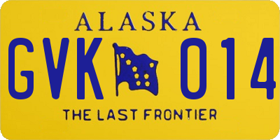 AK license plate GVK014