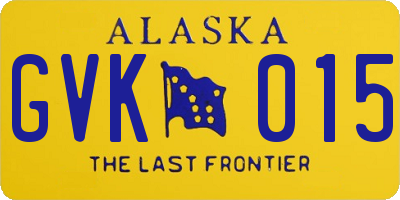 AK license plate GVK015