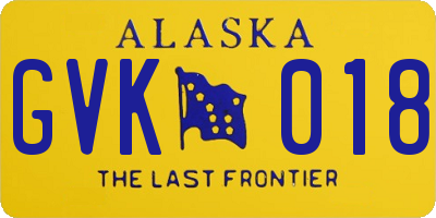 AK license plate GVK018