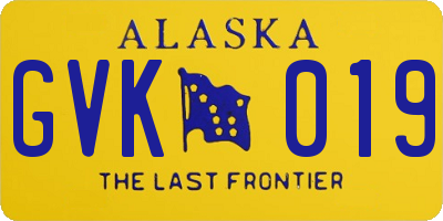 AK license plate GVK019