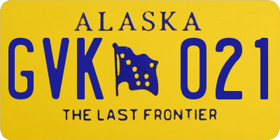 AK license plate GVK021
