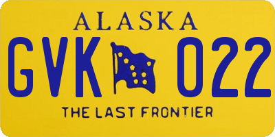 AK license plate GVK022