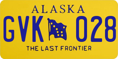 AK license plate GVK028