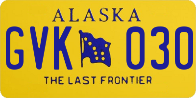 AK license plate GVK030