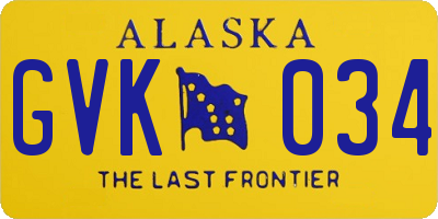 AK license plate GVK034