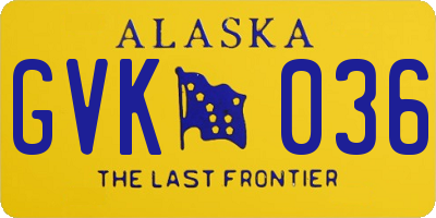 AK license plate GVK036