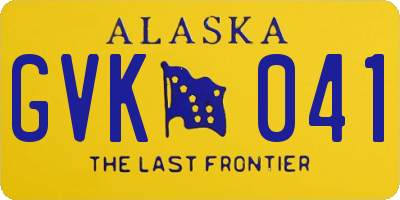 AK license plate GVK041