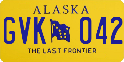 AK license plate GVK042