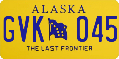 AK license plate GVK045