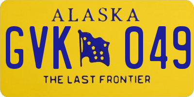 AK license plate GVK049