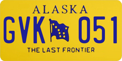 AK license plate GVK051