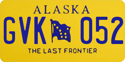 AK license plate GVK052