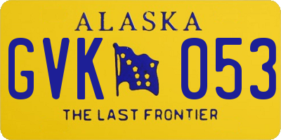 AK license plate GVK053