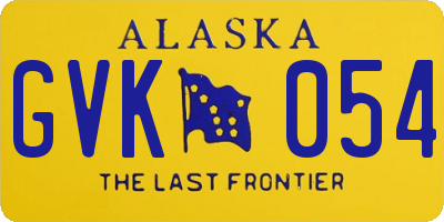 AK license plate GVK054