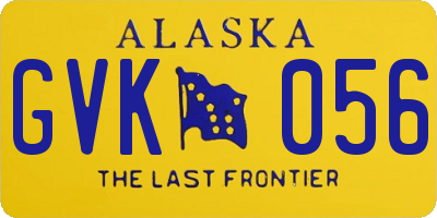 AK license plate GVK056