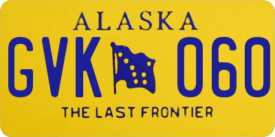 AK license plate GVK060
