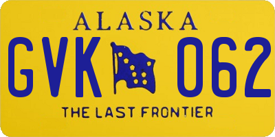 AK license plate GVK062