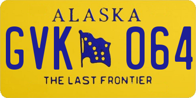 AK license plate GVK064