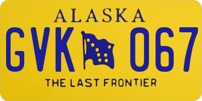 AK license plate GVK067