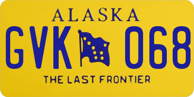 AK license plate GVK068