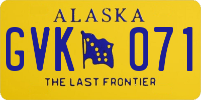 AK license plate GVK071