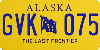 AK license plate GVK075