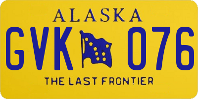 AK license plate GVK076
