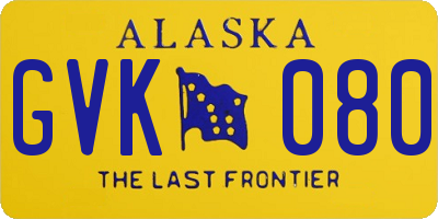 AK license plate GVK080