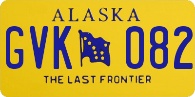 AK license plate GVK082