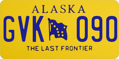 AK license plate GVK090