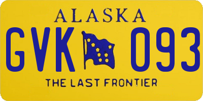 AK license plate GVK093