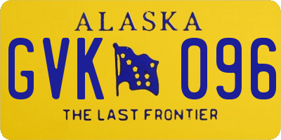 AK license plate GVK096