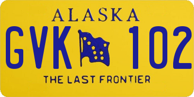 AK license plate GVK102