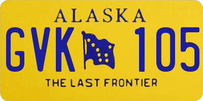 AK license plate GVK105