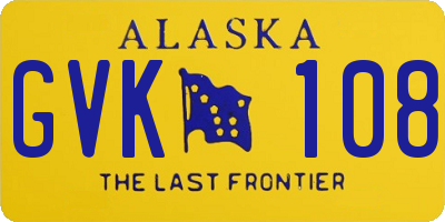 AK license plate GVK108