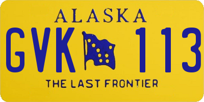 AK license plate GVK113
